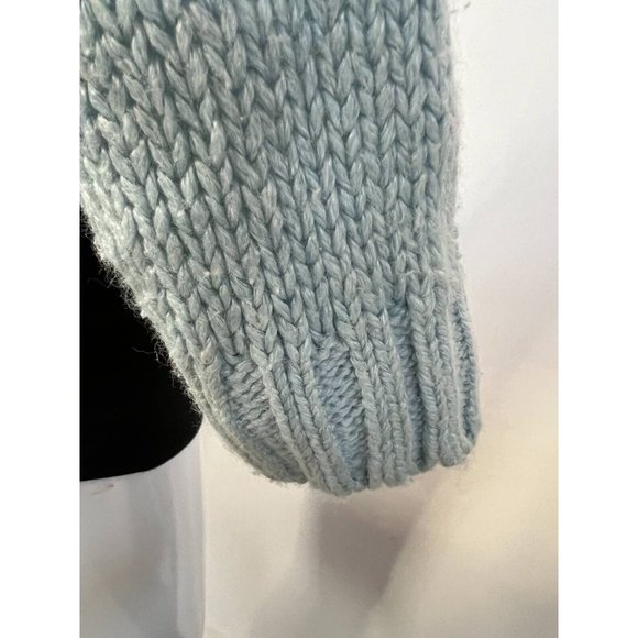 Vintage Huntington Ridge Womens Pullover Sweater Blue V Neck Chunky Hand Knit M - Picture 10 of 12